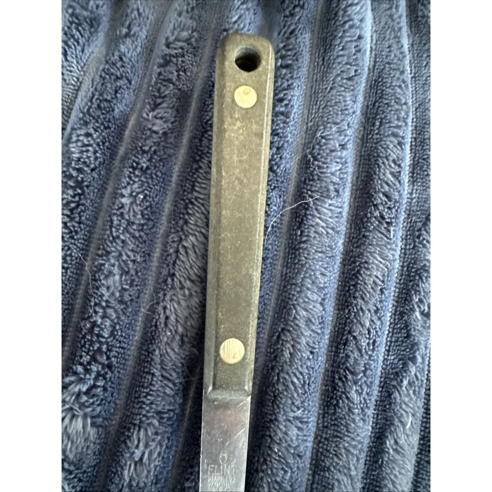Flint Arrowhead Slotted Spoon Serving Logo USA Stainless Vanadium 11.5